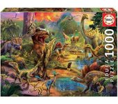 Puzzle de 1000 piezas - Tierra de Dinosaurios - EDUCA - Animales - España - Naranja