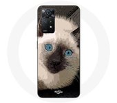 Coque Redmi Note 11 Pro 5G Chat Siamois Noir et blanc aux Yeux Bleus