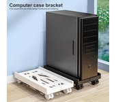 Soporte de torre para PC con ruedas debajo del escritorio, soporte para CPU, ajustable, estable, para computadora móvil, soporte para oficina negro