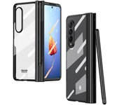 Funda protectora de vidrio transparente para Samsung Galaxy Z Fold 4 5g Fold4 Fold3 Fold2 Fold 3 2 S, funda plegable con soporte para bolígrafo for Galaxy Z Fold 3 plata