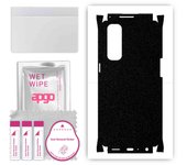 apgo Protective Skin Sticker for the back+sides compatible with Oppo Reno4 Pro, Full Wrap Film, Foil, Vinyl - Pattern Matte Black