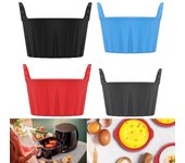 Moldes reutilizables para huevos de freidora de aire, revestimientos de repuesto, tazas de silicona para escalfar huevos, escalfador de huevos para freidora de aire azul