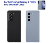 Funda de teléfono Samsung Original de cuero ecológico para Samsung Galaxy Z Fold5 Z Fold 5, protección completa, Funda de cuero suave al tacto negro