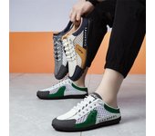 Zapatos casuales de moda sin cordones de malla de verano para hombre: zapatillas ligeras, transpirables y que combinan con todo 40 café
