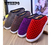 Zapatillas de invierno para mujer, antideslizantes, para el hogar, de talla grande, para hombre, zapatos gruesos y cálidos de algodón, zapatillas para mujer 45
