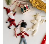 Colgante de Navidad exquisito Papá Noel soldado forma de ángel colgante de árbol de Navidad para decoración festiva B