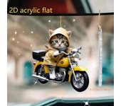 Nuevo colgante acrílico plano 2D con diseño de gato para coche, llavero, mochila, teléfono móvil, decoración.