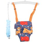 Columpio saltador con parachoques, entrenamiento sensorial, saltador para puerta de bebé para niños pequeños, dinosaurio rojo