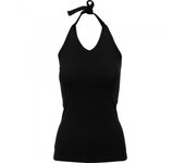 Build Your Brand Camisa sin mangas con cuello halter para mujer / mujer XL negro