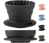 Cafetera plegable Leeseph, filtro de silicona reutilizable, cafetera portátil para viajes y camping. gris oscuro