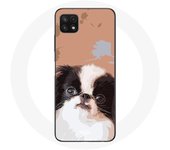 Coque pour Samsung Galaxy A22 5G Épagneul japonais Noir et Blanc Race de chiens