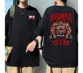 Anime Baki The Grappler Camiseta de manga corta Unisex Vintage de gran tamaño Unisexga Yujiro Hanma Camisetas Tops Camisetas casuales de algodón unisex L