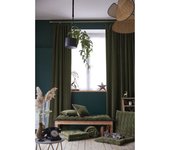 Lot de 2 rideaux ajustables + 8 anneaux pince  César  140 x 270 cm Velours de Coton - César Thym