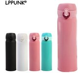 Botella de agua portátil de acero inoxidable con forma de termo de 450 ml, para viaje, té 450ml negro