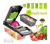 Cortador y rebanador de verduras multifuncional para la cocina: tritura, corta en cubos y ralla patatas, rábanos y mucho más.