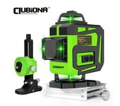 Clubiona Nivel láser de 16 líneas Superpreciso Medidas de alta precisión de 360 ​​grados Nivelación horizontal y vertical negro