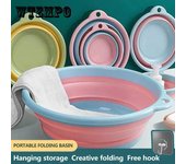 Lavabo plegable Compresión portátil Viaje Lavabo De lavandería Ahorro de espacio en el hogar Lavabo para bebés 3PCS color rosa