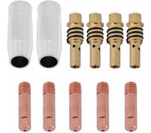 11 piezas de boquillas de contacto, soportes de puntas de contacto, accesorio consumible para soldador MIG apto para pistola de antorcha 15AK