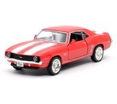 Chevrolet Camaro SS 1969 escala 1/36, juguete modelo de coche fundido a presión, vehículo de juguete con sonido y luz para niños, niños pequeños, niñas, colección de regalos 1/36-12.5x5x3.5cm rojo
