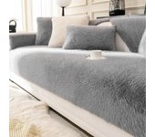 Cojín de sofá de felpa gruesa, funda de piel sintética antideslizante de invierno, material de pelo artificial, red roja, estilo popular, almohada decorativa para el hogar 70x70