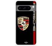 Coque - MANIACASE - Google Pixel 8a Pro - Logo PORSCHE rouge et doré - Silicone - Souple