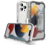 Funda rígida resistente a prueba de golpes para PC, carcasa trasera de TPU con clip para cinturón para iPhone 15, 14, 13, 12, 11 Pro Max, XS, XR, 8, 7, 6 Plus For iPhone 6 6S&Case With Clip puro