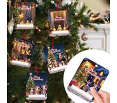 Colgante de billetera con árbol de Navidad, colgante de árbol de Navidad, colgante sorpresa, juego de decoración para fiestas con forma de bola rojo