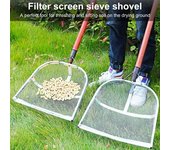Pala para tamizar arena, malla de 4 mm/12 mm, tamiz agrícola de acero, pala portátil para arena, tamiz para cosecha de jardín, herramienta para recoger conchas en la playa. 12mm