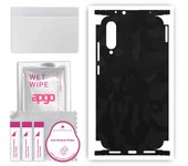 apgo Protective Skin Sticker for the back+sides compatible with Xiaomi Mi A3, Full Wrap Film, Foil, Vinyl - Pattern Black Camo