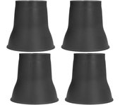 4 elevadores de muebles de 15 cm en forma de cuerno, de plástico negro, resistentes, para cama y sofá.