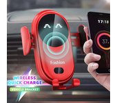 Nuevo S11 Sensor infrarrojo inteligente cargador inalámbrico para coche Clip mágico soporte para coche cargador inalámbrico para teléfono móvil carga rápida azul