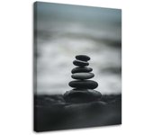 Cuadros en Lienzo Piedras Mar Spa Zen 40x60 negro/blanco