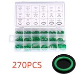 270 piezas 18 tamaño coche HNBR A/C sistema aire acondicionado junta tórica Kit verde