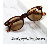 Gafas de sol de lectura con montura redonda vintage para hombres y mujeres, protección ocular ultraligera, gafas para presbicia, gafas para visión de lejos HD +1.0
