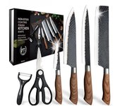 Cuchillo de carnicero, juego de cuchillos de cocina, cuchillo de Chef de utilidad, cuchillo de carnicero, cuchillo para cortar verduras, cuchillo para deshuesar de acero rico en carbono 1 set