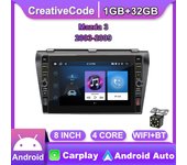 8 pulgadas para Mazda 3 2003-2009 con botón perilla Android Car Radio reproductor Multimedia navegador estéreo GPS 2 Din 1 + 32GB 1+32GB