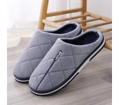 Zapatillas de algodón para hombre, talla 47 a 50, talla grande, para otoño e invierno, para el hogar, cálidas, de algodón 42-43 (Fit 41-42)