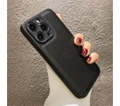 Funda de cuero de lujo con marco cuadrado texturizado para Iphone 13, 12, 11 Pro Max Mini Xr X Xs 7 8 Plus Se 2022, funda de silicona a prueba de golpes for iphone 13 mini negro