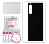 apgo Protective Skin Sticker for the back compatible with Sony Xperia 10 III Lite, Wrap Film, Foil, Vinyl - Pattern Matte Black