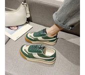 Zapatos para correr de primavera para mujer, zapatillas deportivas de colores mezclados a la moda para exteriores, zapatillas deportivas con cordones, zapatillas deportivas, zapatos de tenis para mujer 35 verde