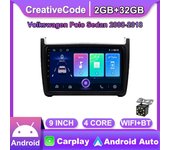 Radio estéreo para coche Android Carplay para Volkswagen Sedan POLO 2008-2018 reproductor de vídeo Multimedia para coche navegación GPS WIFI 2 + 32GB 1+16GB