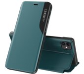 Funda de piel ecológica con solapa y función atril para iPhone 13 Pro Max, color verde