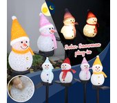 Luces decorativas navideñas de muñeco de nieve con estacas, luces LED inflables impermeables que cambian de color, decoración para exteriores, otoño, invierno, árboles, fiestas en interiores azul