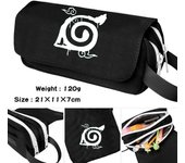 Estuche de lápices con estampado de Anime para niño y niña, bolsa para bolígrafos de dibujos animados de Anime, caja de lápices de doble capa para niños, bolsas de almacenamiento de papelería para estudiantes y adolescentes