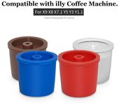 Tazas de café en cápsulas recargables, compatibles con máquinas Illy, recarga de filtro de café rojo