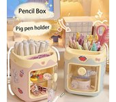 Portalápices de dibujos animados con múltiples cuadrículas, diseño de cerdito, bonito y creativo, para oficina, con forma de nariz de cerdo, cajón, nuevo