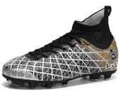31-48 Zapatos de fútbol de alta calidad para hombres, césped Artificial de gran tamaño para niños AG, botas de fútbol verdes de uñas largas, zapatillas de deporte negras de entrenamiento 31 blanco