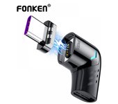 FONKEN-adaptador magnético USB C de 100W, convertidor magnético tipo C macho a tipo C para Xiaomi Mi 9 Redmi Note 10, conector de Cable de carga rápida negro
