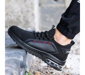 Zapatos de trabajo botas con punta de acero transpirables zapatos de trabajo de seguridad con cojín de aire ligeros antideslizantes para hombres y mujeres zapatillas de trabajo 37 negro