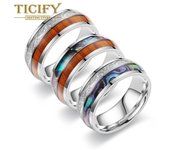 Anillo de acero de titanio para hombre, anillo de acero inoxidable Retro a la moda, accesorios de mano 6 blanco